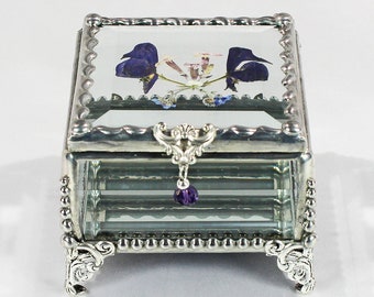 Wildflower, Treasure Box, Colorado, Flower, Pressed Flower, Keepsake, Display , Stained Glass, Butterfly, Display Box