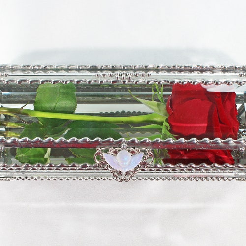 Crystal Box, Wedding Display, stained glass box, wedding ring presentation display box, jewelry box, , souvenir keepsake box, Made shops in USA