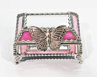 Trinket box, jewelry box, glass treasure box