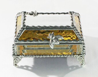 Trinket box, jewelry box, glass treasure box