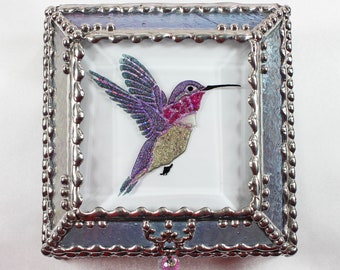 Hummingbird - Treasure Box, Hand Painted, Jewelry Box