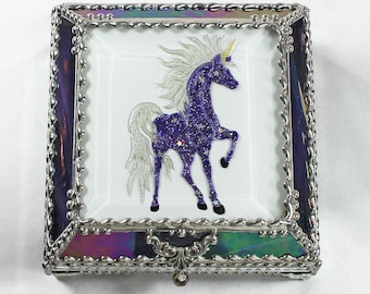 Mustang, Horse, Equine, Treasure Box, stained glass box, stained glass, display box, jewelry box, , souvenir, mystic