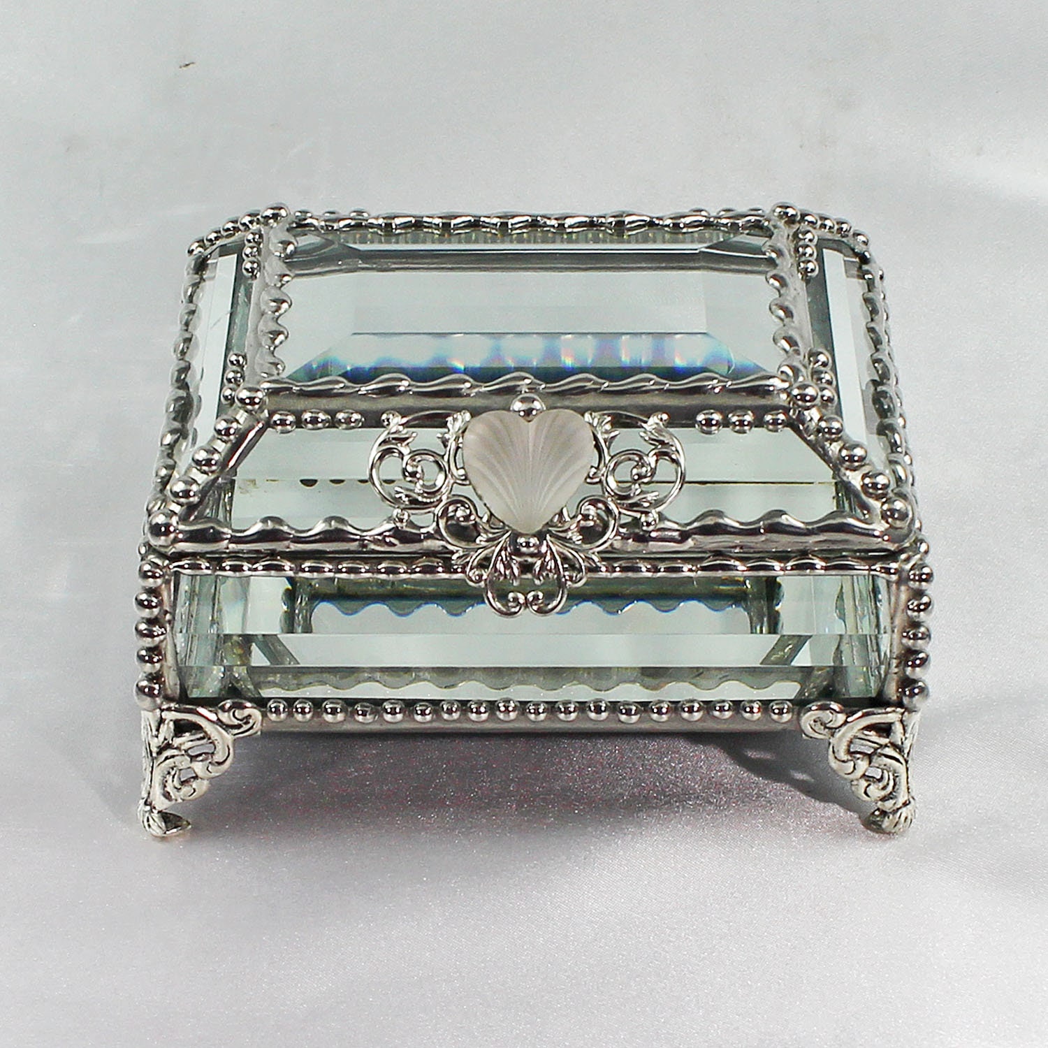 Crystal Box, Wedding Display, stained glass box, wedding ring