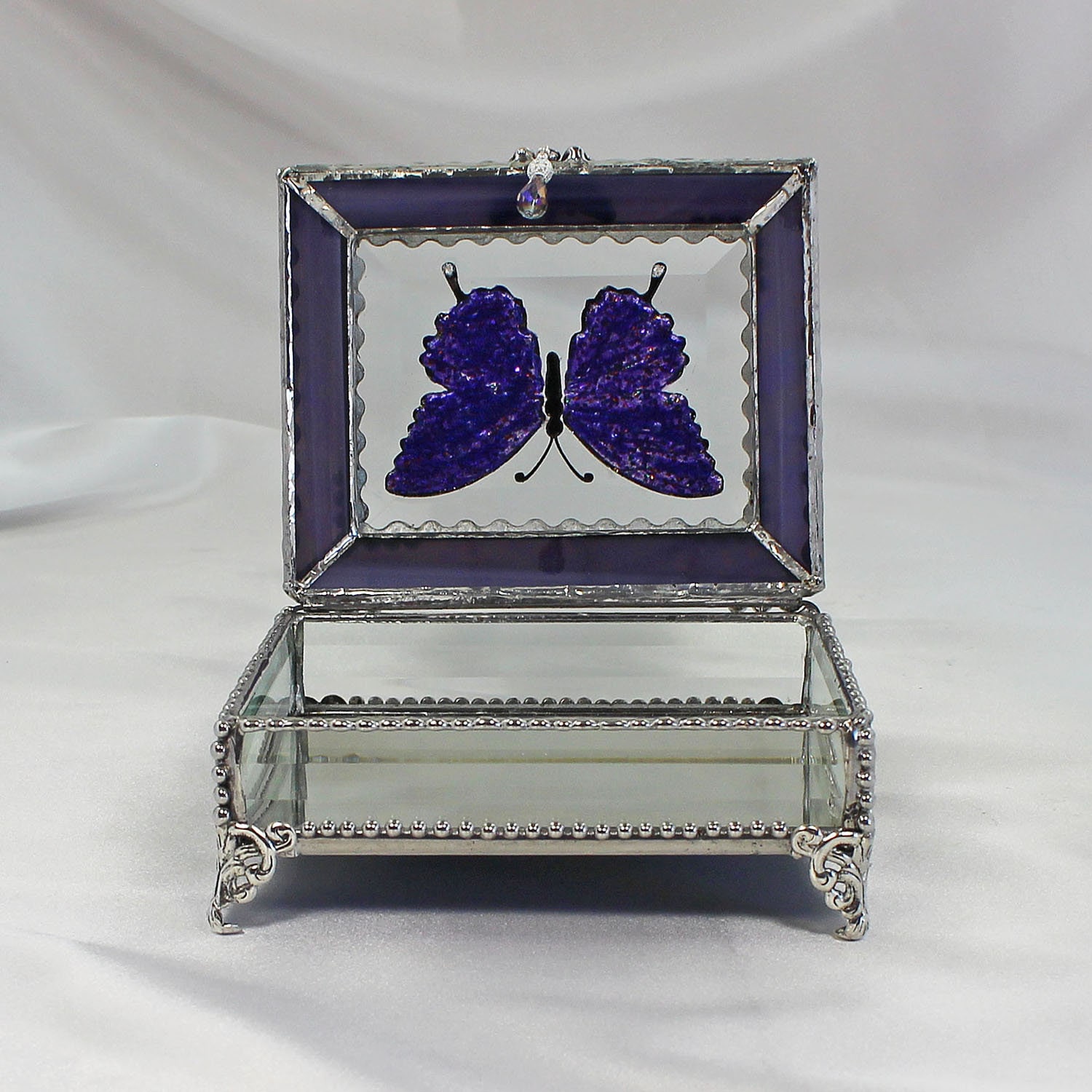 Glass butterfly jewellery clearance box