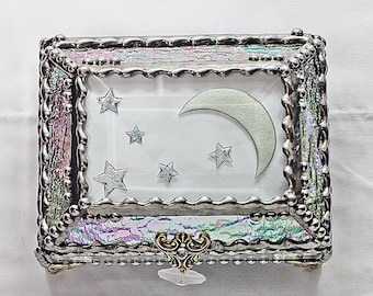 Moon, Stars, Jewelry Box, Faberge Style, Trinket Box