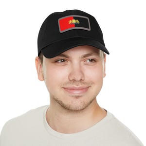 Haiti Dad hat | Leather Rectangle Patch