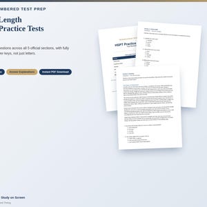 May include: NeatlyNumbered Test Prep 3 Full-Length HSPT Practice Tests featuring 894 practice questions across 5 official sections with explained answer keys. Includes 3 complete exams, answer explanations, and instant PDF download for home printing.