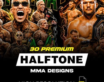 MMA-designer PNG-paket A2 A3 A4 | Premium MMA-grafik för streetwear | DTF DTG T-shirttryckpaket | Digital nedladdning