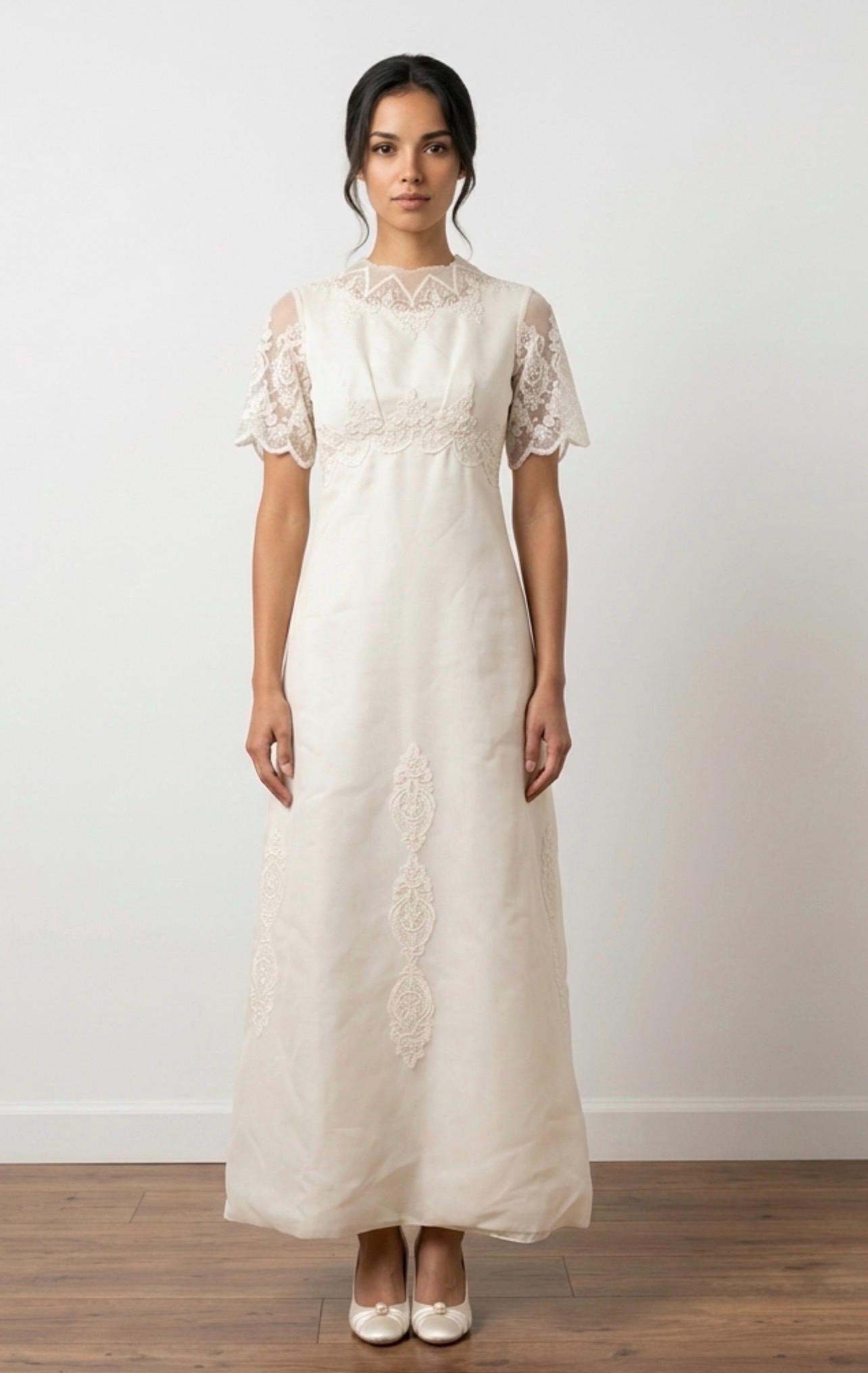 70s White Lace Dress - Etsy