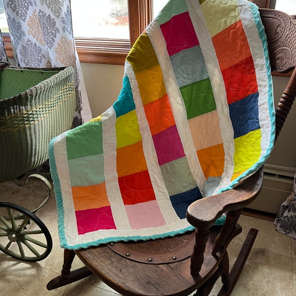 Rainbow Tracks Baby Quilt Pattern