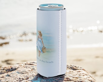La vida es mejor en la playa (enfriador de latas)