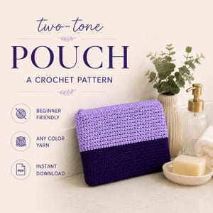 Crochet Makeup Zip Pouch Pattern | Beginner Cosmetic Bag (PDF Download)