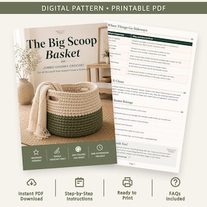 Chunky Crochet Storage Basket Pattern | Easy Blanket Holder (PDF Download) image 6