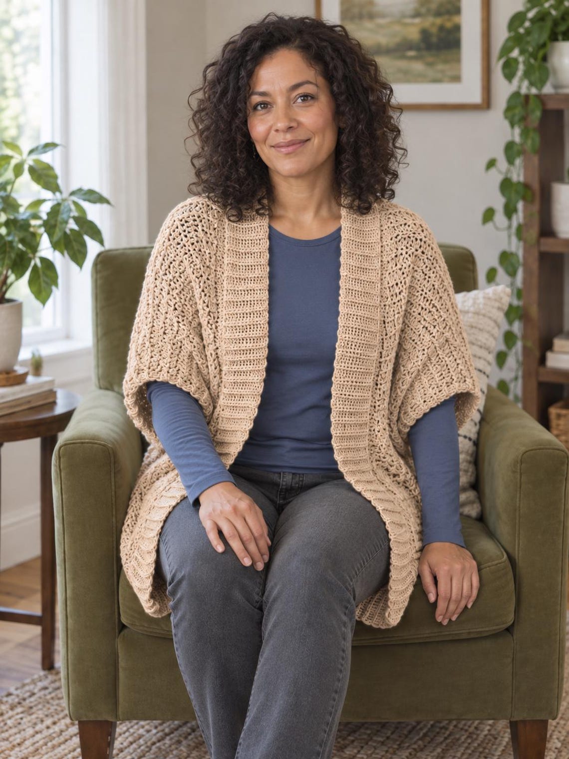 Crochet Cocoon Cardigan Pattern | Beginner Shrug Wrap (PDF Download