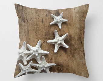 Not All Stars Belong in the Sky - Throw Photo Pillow [Sanibel Island Starfish Shells / Beach Ocean Seahorse Nautical Boho Florida USA Surf]