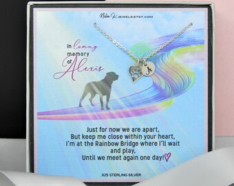 Collar de perro Rainbow Bridge, Collar de huella de pata de plata esterlina, Regalo de pérdida de mascota, Collar de recuerdo de perro, Regalo de simpatía de perro, In Memoriam Dog