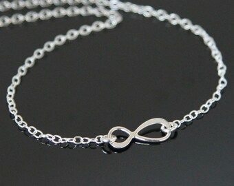 INFINITY Necklace, Tiny Infinity Necklace, Daughter Necklace, Sterling Silver.