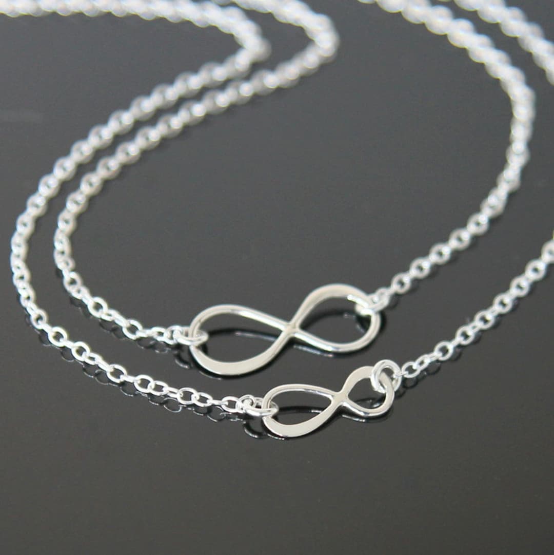 Mother and Daughter INFINITY Necklace, Sterling Silver, Mother Daughter ...
