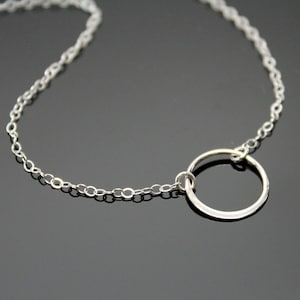 Eternity CIRCLE Necklace, STERLING SILVER, Silver Circle Necklace, Symbolic Necklace, Single Round Necklace.