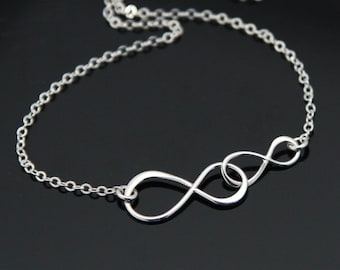 Mother and Daughter INFINITY Necklace Double Infinity | Etsy