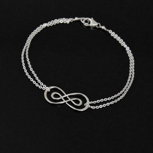 Double INFINITY Bracelet, STERLING SILVER Infinity Bracelet, Mother and Daughter Bracelet, Sweetheart Bracelet, Love Bracelet, Mom Bracelet.