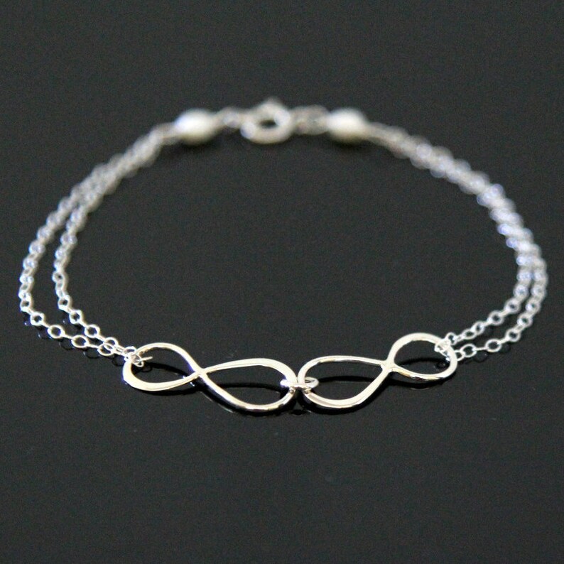 DOUBLE Infinity Bracelet STERLING SILVER Love Bracelet Best Etsy