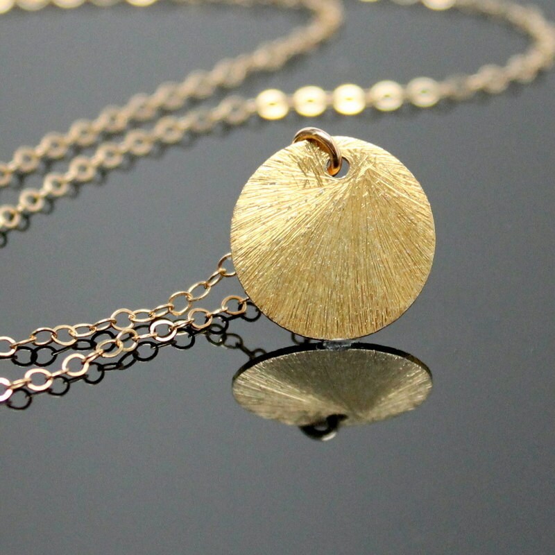 Reese Witherspoon CIRCLE Necklace Gold Disc Necklace Celebrity
