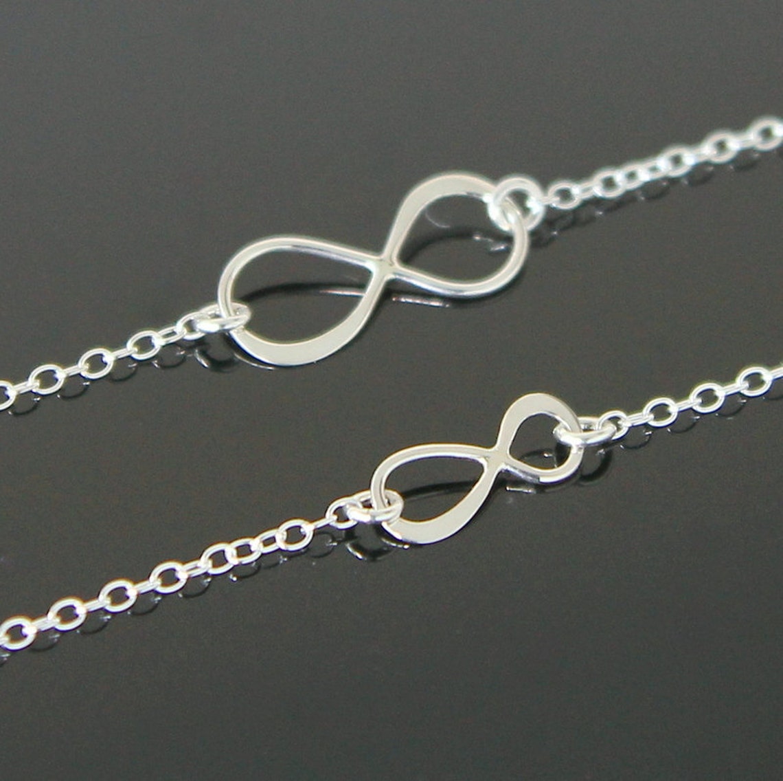 Mother and Daughter INFINITY Necklace, Sterling Silver, Mother Daughter ...