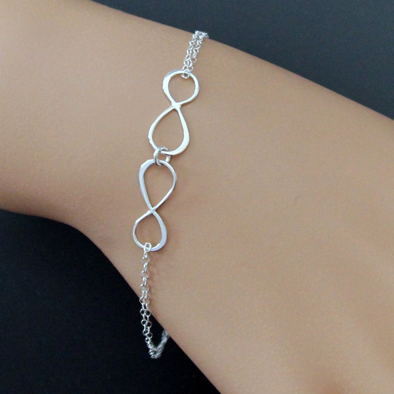 DOUBLE Infinity Bracelet STERLING SILVER Love Bracelet Best Etsy