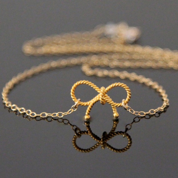 Gold RIBBON Necklace Gold Filled and Vermeil Small Twisted