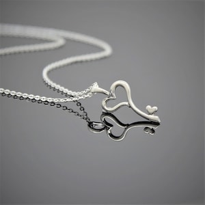 KEY Necklace - Sterling Silver, KEY to my Heart Necklace, Sterling Silver Key Pendant, Heart Pendant, Silver Key Necklace, Love Pendant