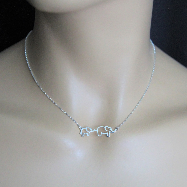 Mama and Baby Elephant Necklace New Mom Gift Elephant Pendant.. Mother Necklace Mother and Daughter Necklace Mom And Daughter Necklace
