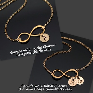 Colar inicial GOLD INFINITY, colar inicial infinito, colar disco monograma, colar infinito personalizado, 1 até 10 iniciais.