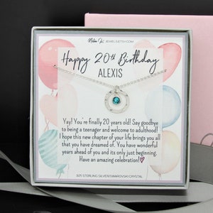 20. Geburtstagsgeschenk Halskette, Geburtstagsgeschenk für Sie, Meilenstein Geburtstag Halskette, 20. Geburtstag Halskette, Geburtstag Anhänger, STERLING SILBER