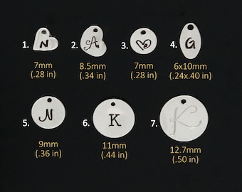 Initial Charms, Personalized Initial Charms, Family Charms, ADD an Initial Charm, Heart Initials, Monogram Disc, Sterling Silver.
