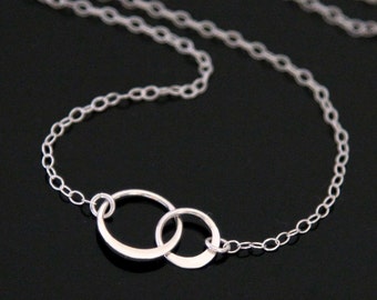 Tiny Forever Linked Circle Necklace - STERLING SILVER, Eternity Circle Necklace, Best Friends Necklace, Mother and Daughter.