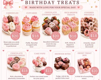 Party Treats Flyer Templates Custom Treat Menu