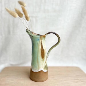 Hand-Built Stoneware Vase | Reactive Glaze Ceramic Jug