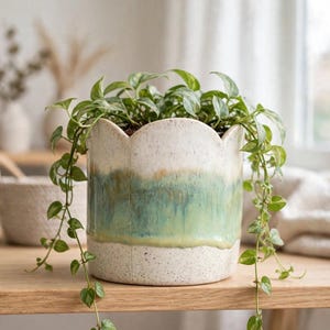 Small Indoor Planter Pot | Handmade Ceramic Stoneware Succulent & Cactus Pot | Minimalist Plant Lover Gift