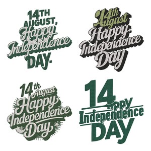 Stickset zum Unabhängigkeitstag am 14. August | Patriotische Designs aus Pakistan