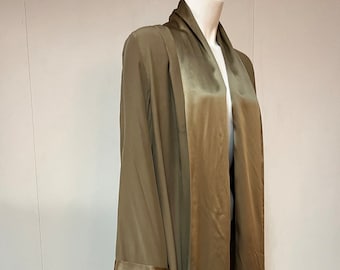 Vintage J Peterman Opening Night Silk Charmeuse Open Front Shawl Collar Cuffed Tunic Top/Top  Adaptable Sizing to Sizes 4, 6, 8 Dry Cleaned