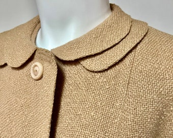 Vintage 1950s Len-Craft by Levenson G Fox Camel Color Wool Coat Bust 36