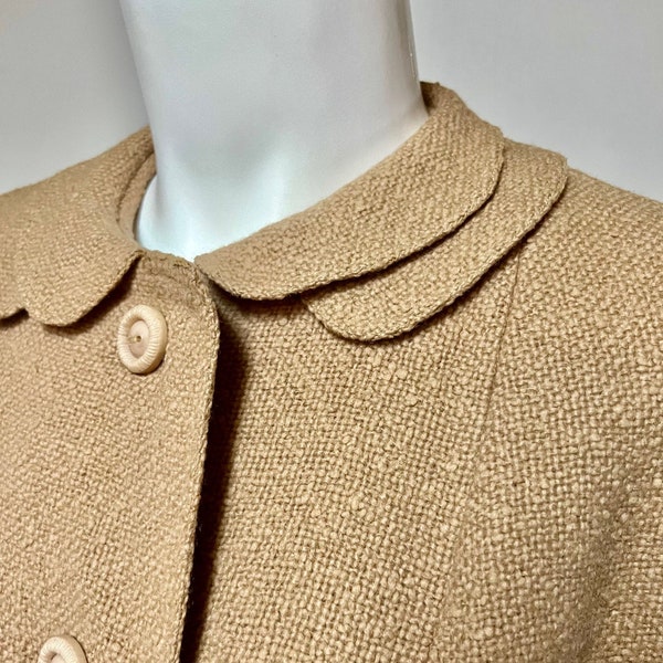 Vintage 1950s Len-Craft by Levenson G Fox Camel Color Wool Coat Bust 36
