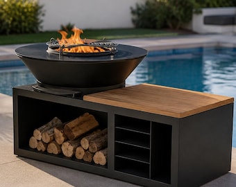 Plans for a 1100mm Diameter Fire Pit | PDF + DXF + 3D Model | DIY Steel Fire Pit | CNC Plans | Fire Pit Cabinet | Digital Download