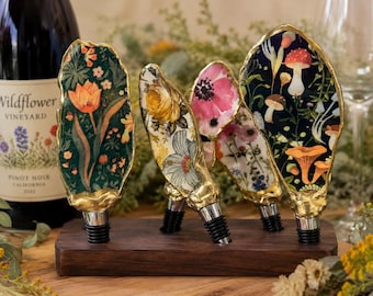 Wein-/Flaschenverschlüsse aus Austernschalen mit Decoupage-Technik