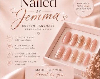Custom press on nails (Medium Design)