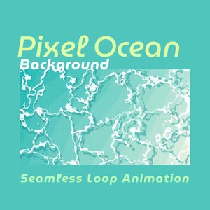 Fundos oceânicos em 8 bits, 12 animações retrô em pixel art em loop contínuo no formato MP4.