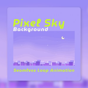8-Bit Retro Sky Background Animation Seamless Loop Pixel Art Clouds