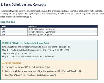 Introduction à la trigonométrie : triangles rectangles, cercle trigonométrique et applications fondamentales