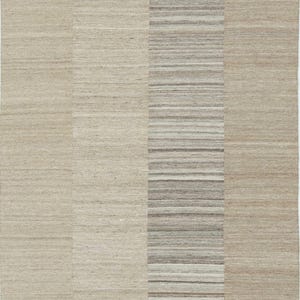 Soft Ground Creek Wollteppich in Taupe, handgewebt, flachgewebt, kurzflorig, graubeige-taupefarbener Teppich, 8x10 Bild 2